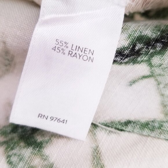 J. Jill Barley Palm Print Linen Blend Wide Leg Crop Pant Plus 2X Tropical Bamboo - Picture 7 of 13